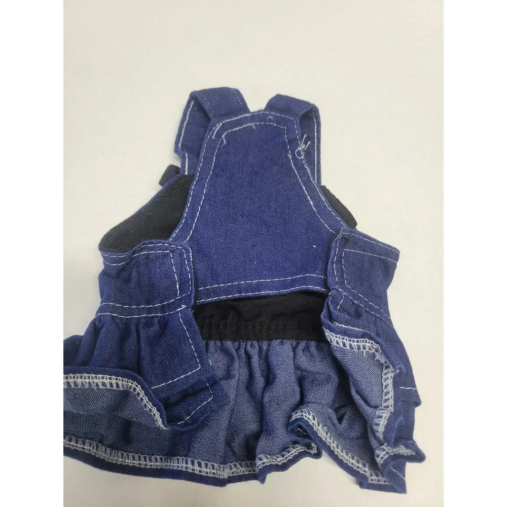 Blue Denim Dog Dress Harness with‎ Ruffles and D-Ring Small Pet Vest Blue